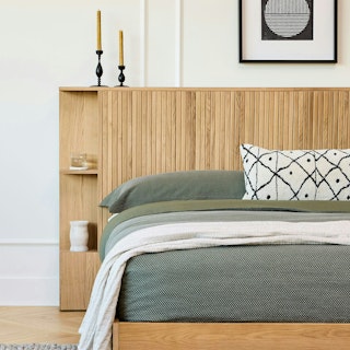 Kouva King Storage Headboard - Natural Oak