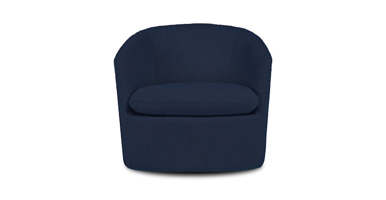 Turoy Catalina Blue Bouclé Swivel Chair - Primary View 1 of 9 (Open Fullscreen View).