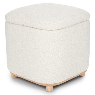 Maribo 19" Storage Ottoman - Ivory Bouclé