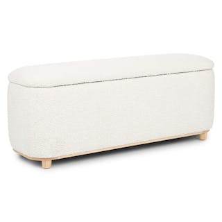 Maribo 48" Storage Ottoman - Ivory Bouclé