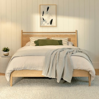 Lenia Queen Panel Bed - White Oak