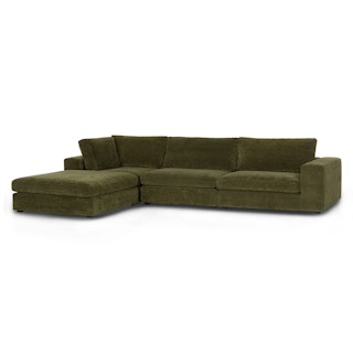 Beta 133.5" Left Modular Sectional - Cypress Green