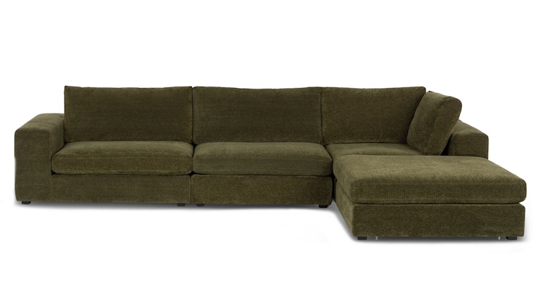 Beta Cypress Green Right Modular Sectional - Primary View 1 of 9 (Open Fullscreen View).
