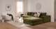 Beta Cypress Green Right Modular Sectional - Gallery View 2 of 9.