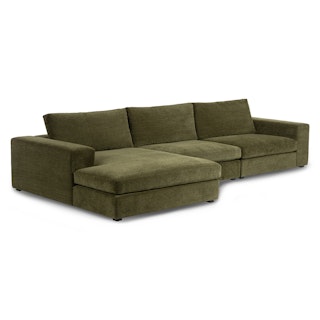 Beta 137.5" Left Modular Chaise Sectional - Cypress Green