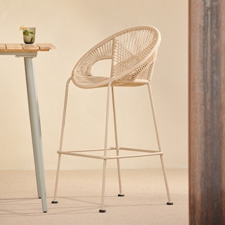 Kasiko Outdoor Bar Stool - White Pepper