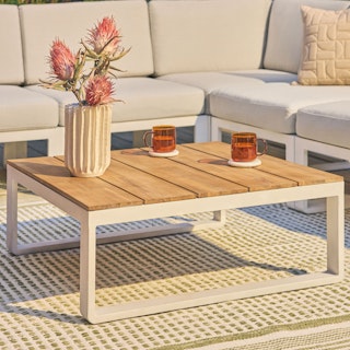 Kezia 31.5" Outdoor Coffee Table - Flat White