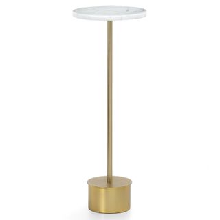 Tarvok Marble Drinks Table - Brass