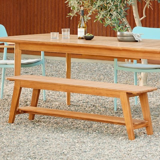 Eudo 58" Outdoor Bench - Bronze Teak