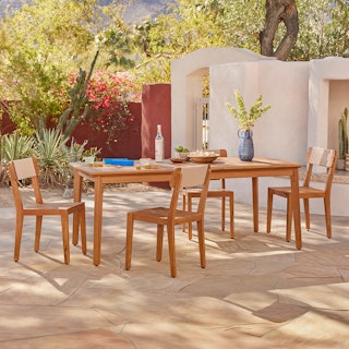 Marol 59" - 78" Outdoor Extendable Dining Table - Bronze Teak