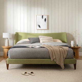 Uden King Upholstered Bed - Light Willow Green