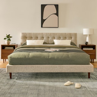 Sven California King Tufted Bed - Birch Ivory