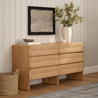 Monterey 6-Drawer Double Dresser - Oak