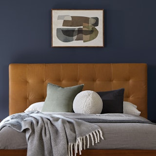 Sven Queen Tufted Leather Headboard - Charme Tan