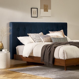 Sven King Tufted Velvet Headboard - Cascadia Blue