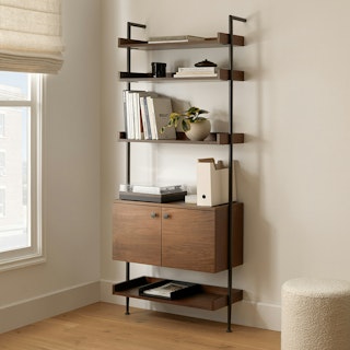 Newberry 31.25" Shelving Unit, Wide - Walnut