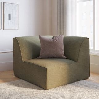 Sanna 40" Corner Chair Module - Magnet Green
