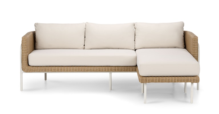 Aby Dravite Ivory Reversible Sectional - Primary View 1 of 15 (Open Fullscreen View).
