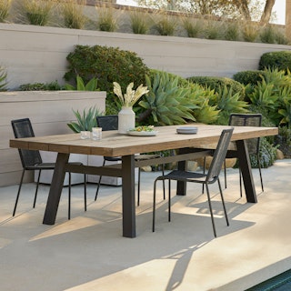 Sardis 118" Outdoor Dining Table - Vintage Brown