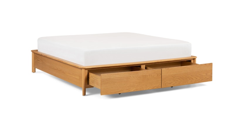 Pactera Oak King Storage Bed - Primary View 1 of 16 (Open Fullscreen View).