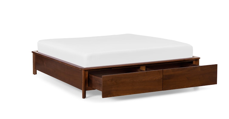Pactera Walnut King Storage Bed - Primary View 1 of 17 (Open Fullscreen View).