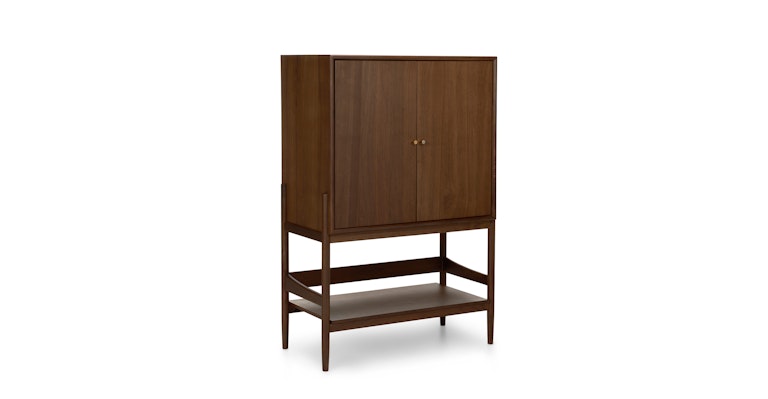 Cotu Walnut Bar Cabinet - Primary View 1 of 17 (Open Fullscreen View).
