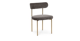 Viarsi Melange Charcoal Brass Dining Chair