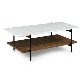 Agotu 44" Marble Coffee Table - Walnut