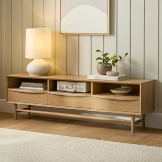 Lenia 63" Low Media Unit - White Oak