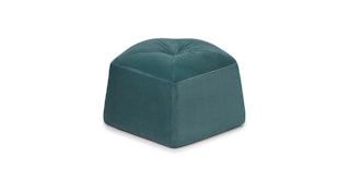 Francolin Plush Pacific Blue Ottoman