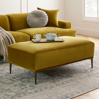 Abisko 45.5" Velvet Ottoman - Plush Yarrow Gold