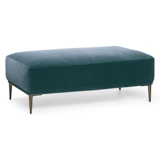 Abisko 45.5" Velvet Ottoman - Plush Pacific Blue