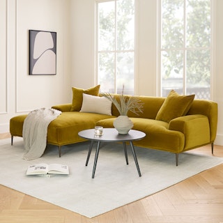 Abisko 94.5" Velvet Left Sectional - Plush Yarrow Gold