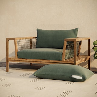 Callais Outdoor Lounge Chair Cushion Cover Set - Dravite Green
