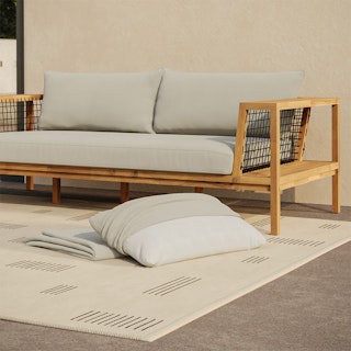 Callais Outdoor Sofa Cushion Cover Set - Dravite Ivory