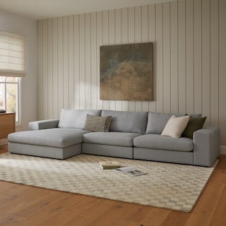 Beta 137.5" Left Modular Chaise Sectional - Welsh Gray