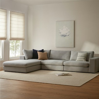 Beta 133.5" Left Modular Sectional - Welsh Gray