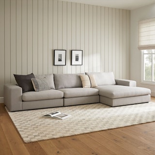 Beta 137.5" Right Modular Chaise Sectional - Welsh Gray