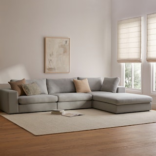 Beta 133.5" Right Modular Sectional - Welsh Gray