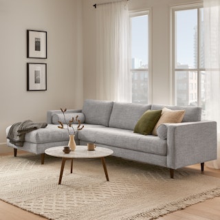 Sven 100" Tufted Left Sectional - Stone Gray