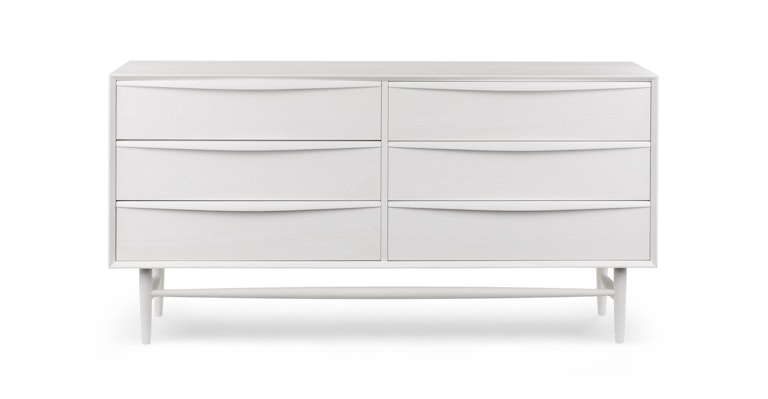 Lenia White 6-Drawer Double Dresser - Primary View 1 of 13 (Open Fullscreen View).