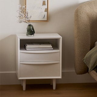 Lenia 2-Drawer Nightstand - White