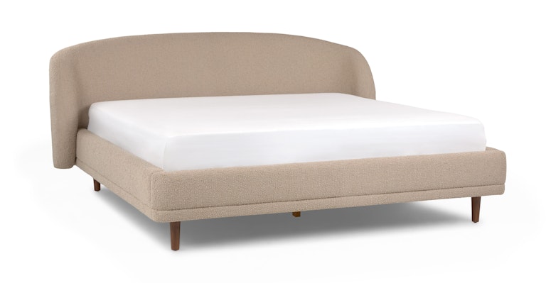 Kayra Lunaria Sandstone Bouclé King Bed - Primary View 1 of 14 (Open Fullscreen View).
