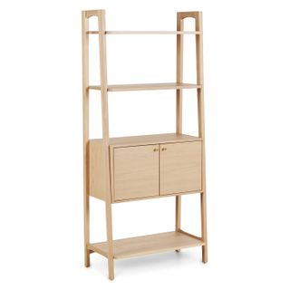 Krossa 31.5" Shelving Unit with Storage - White Oak
