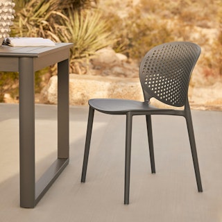 Dot Outdoor Stackable Dining Chair - Graphite