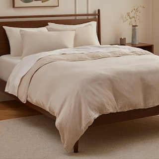 Leni Queen Cotton Gauze Duvet Cover - Taupe