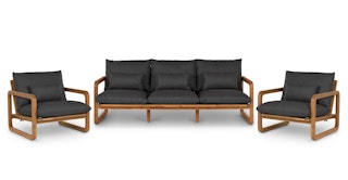 Laholm Sea Black Sofa Set