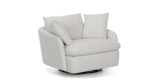 Leigh Silver Ivory Swivel Chair