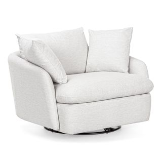 Leigh 47" Grand Swivel Lounge Chair - Silver Ivory
