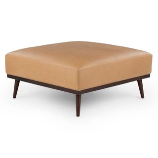 Rhett 38.5" Leather Ottoman - Charme Tan